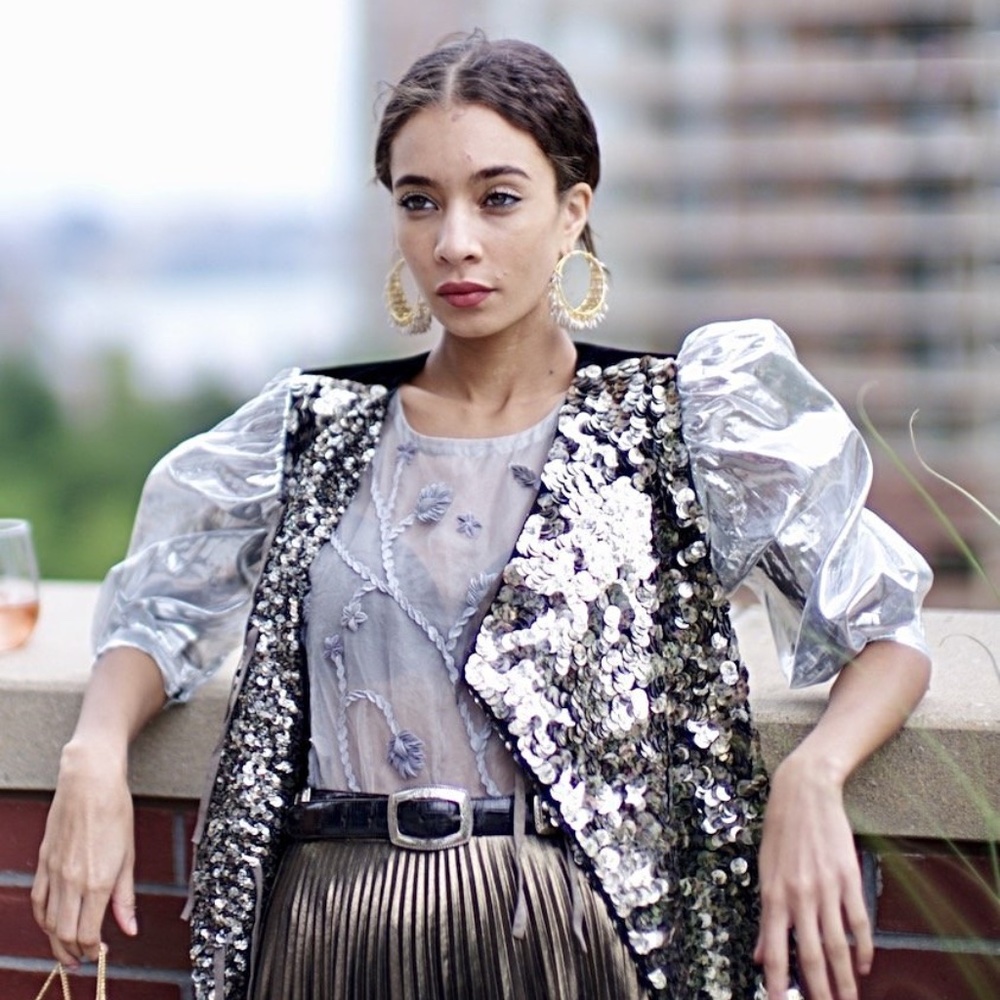 Rara Avis Silver Sequined Jacket